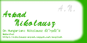 arpad nikolausz business card